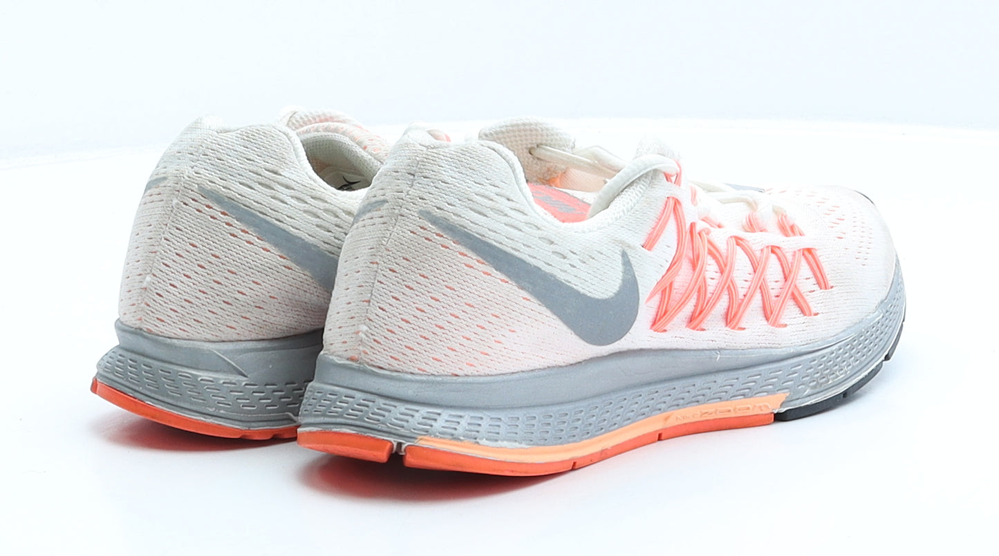 Nike Girls White Polyester Trainer UK 2.5 35.5 US 5