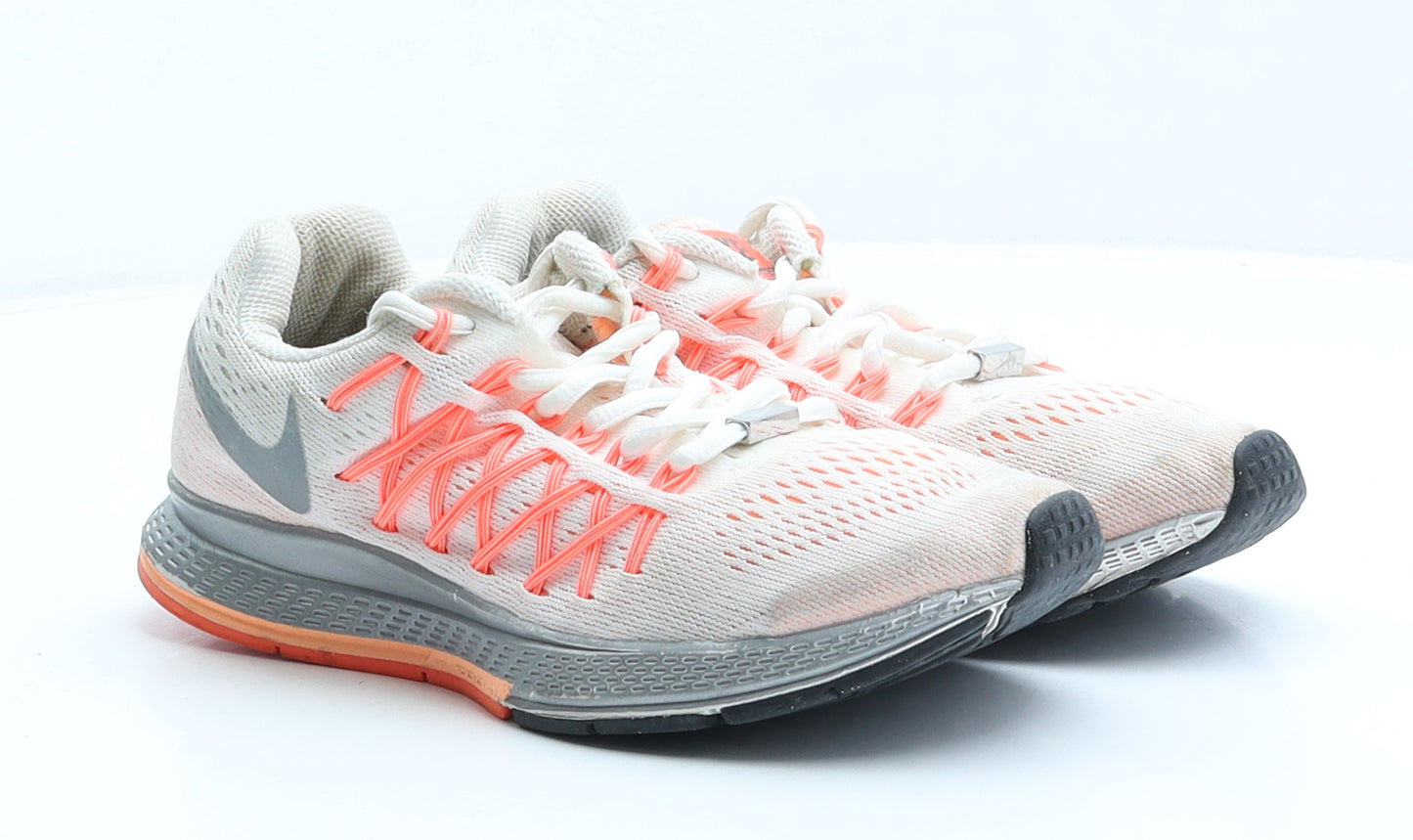 Nike Girls White Polyester Trainer UK 2.5 35.5 US 5