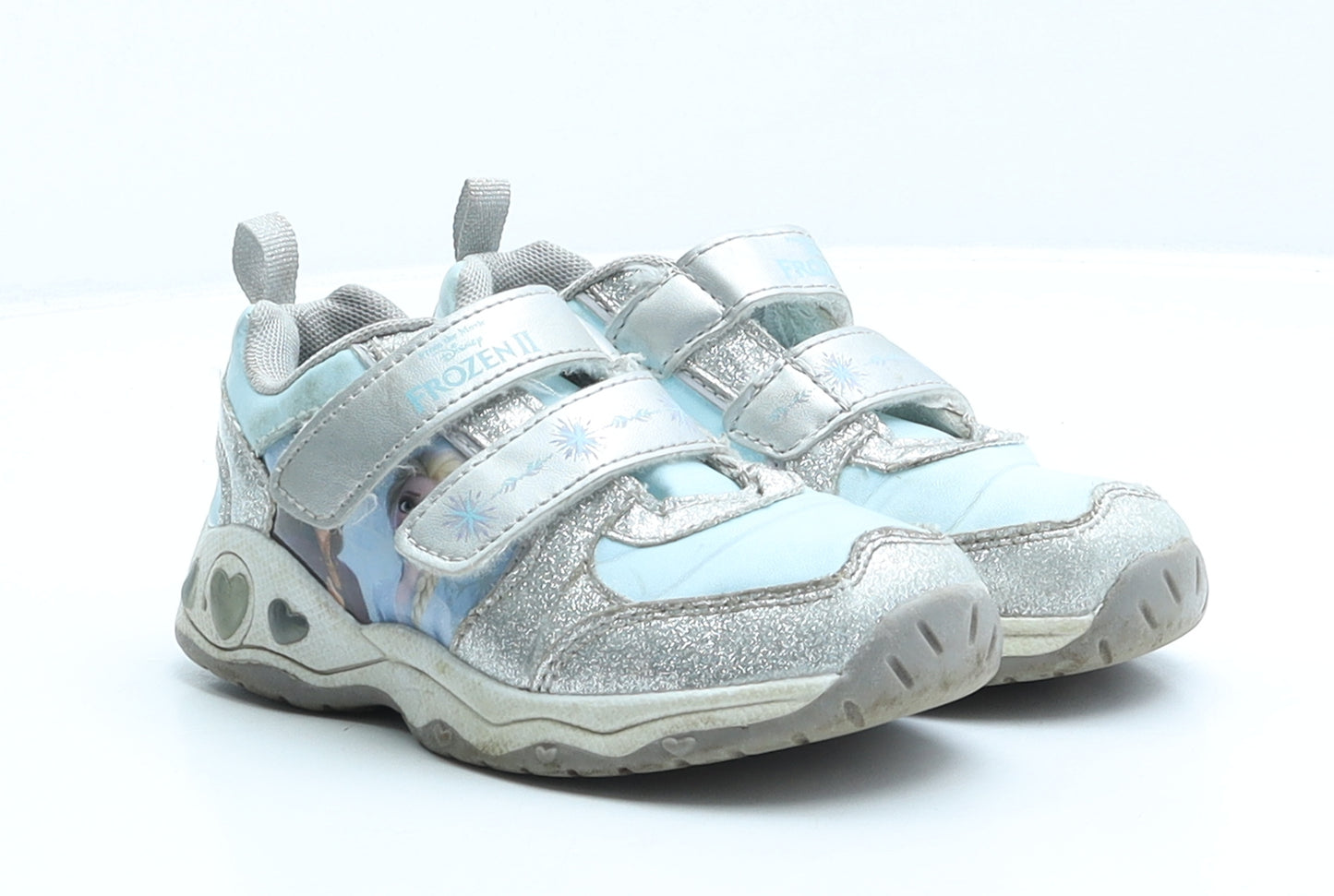 Disney Girls Blue Geometric Synthetic Trainer UK 10 28 US 10.5 - Frozen