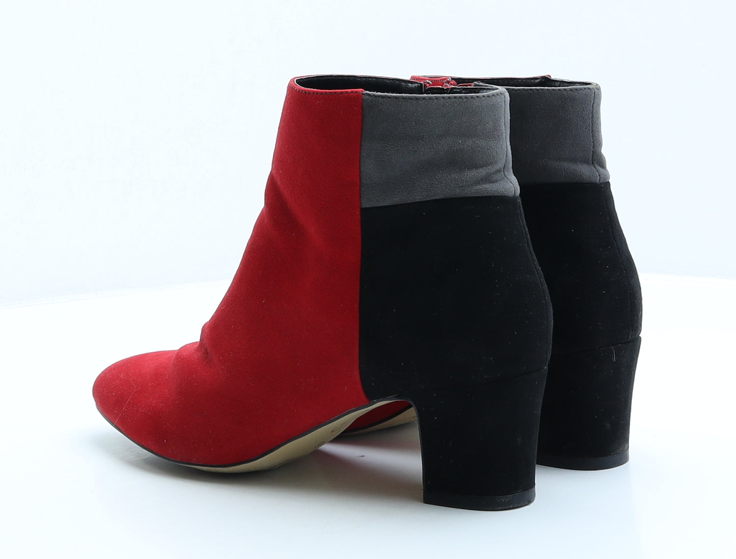 Lotus Womens Red Colourblock Polyester Bootie Boot UK 6