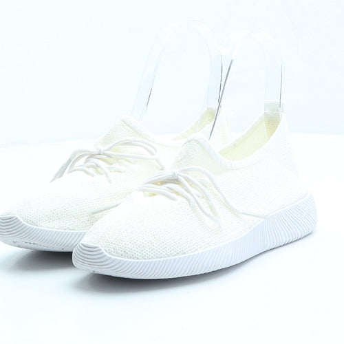 Preworn Womens Ivory Polyester Slip On Casual UK 5 38