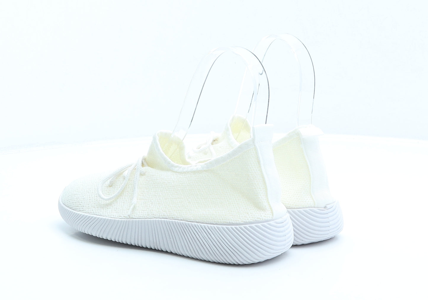 Preworn Womens Ivory Polyester Slip On Casual UK 5 38