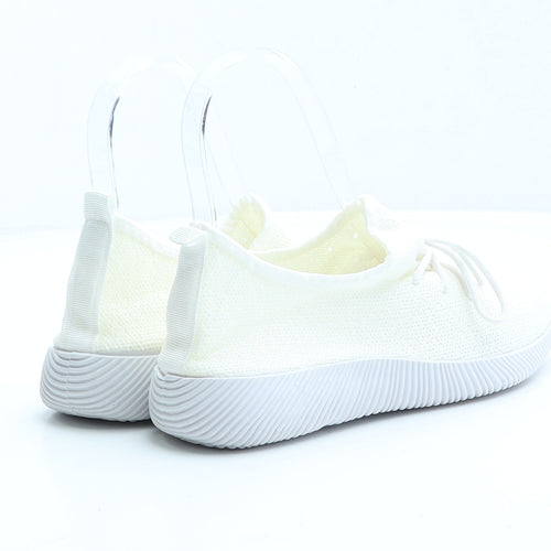 Preworn Womens Ivory Polyester Slip On Casual UK 5 38