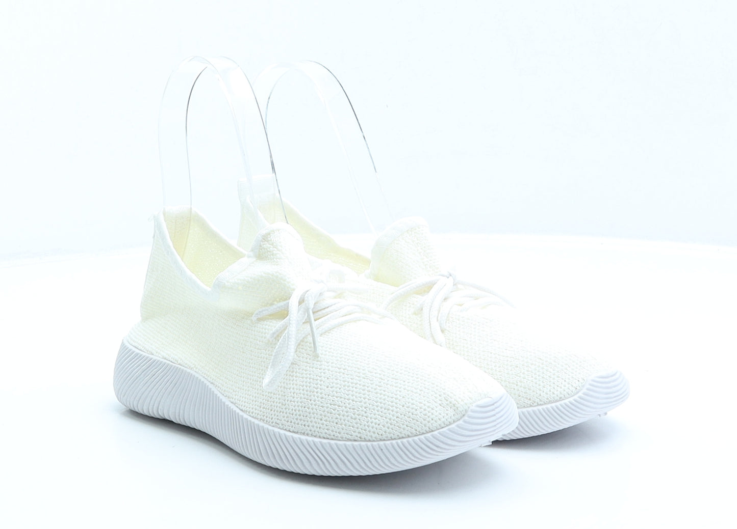 Preworn Womens Ivory Polyester Slip On Casual UK 5 38