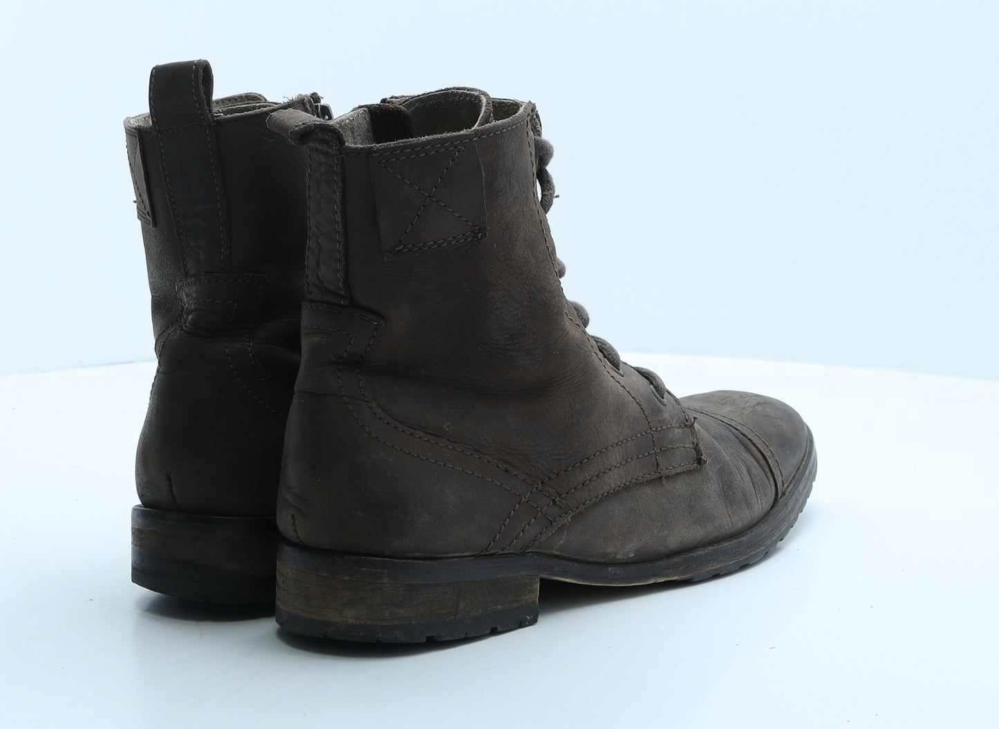 Crafted Mens Brown Leather Biker Boot UK 10