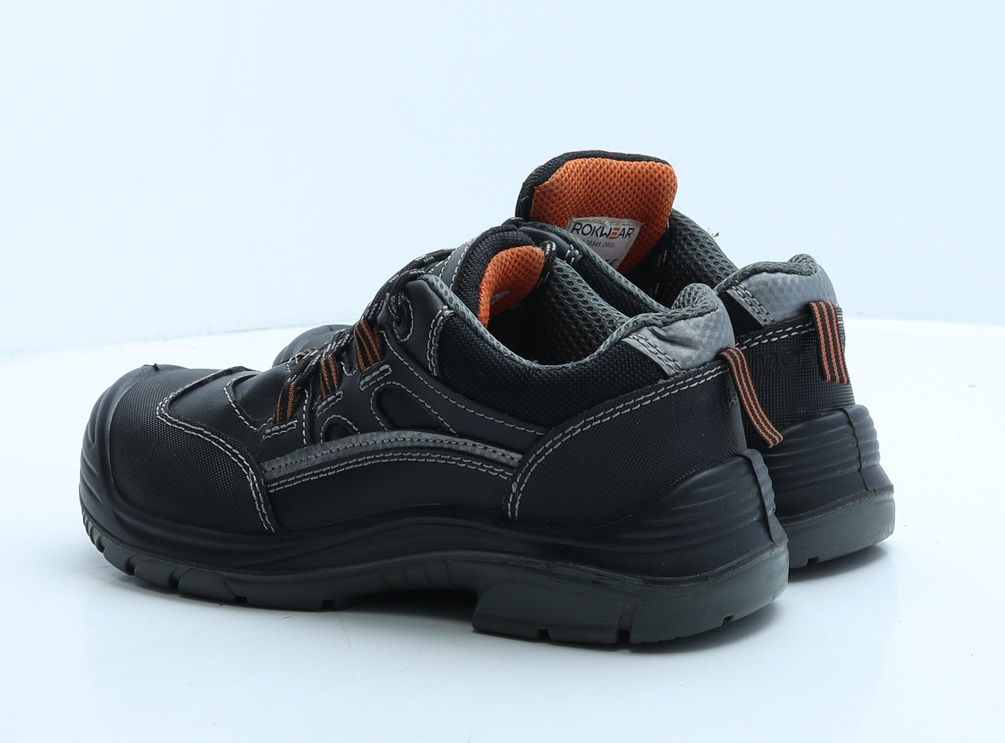 Rokwear Womens Black Geometric Leather Trainer Boot UK 5 38 - Work Wear