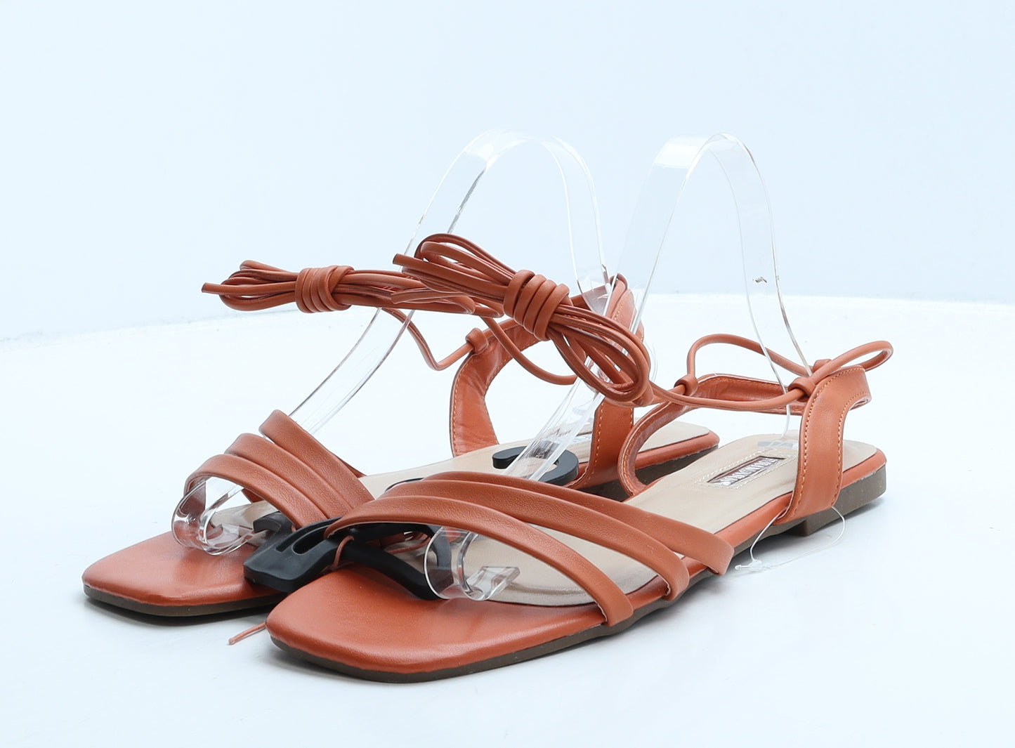 Primark Womens Orange Leather Gladiator Sandal UK 7 40