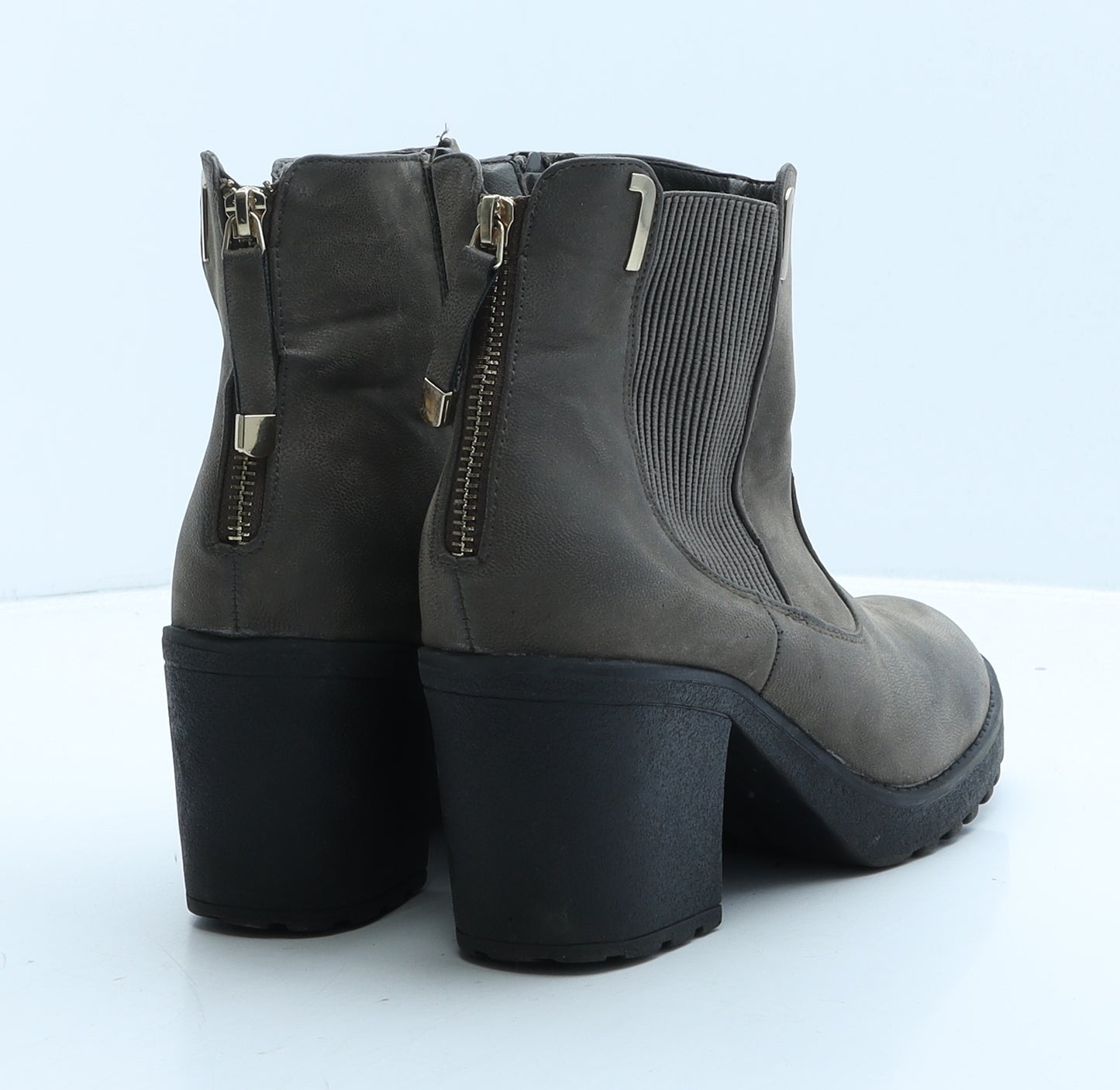 Peacocks Womens Brown Leather Bootie Boot UK 7