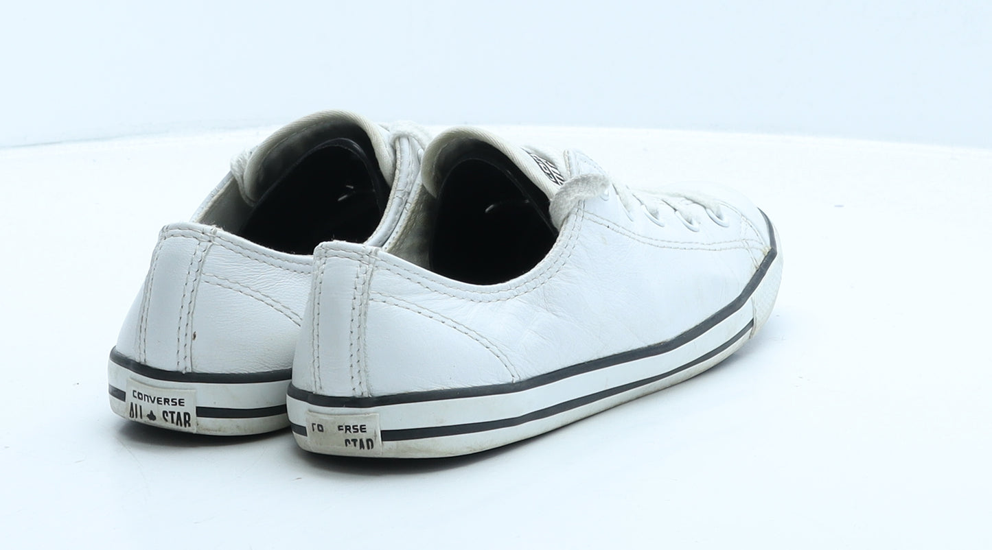 Converse Womens White Leather Trainer UK 4 37