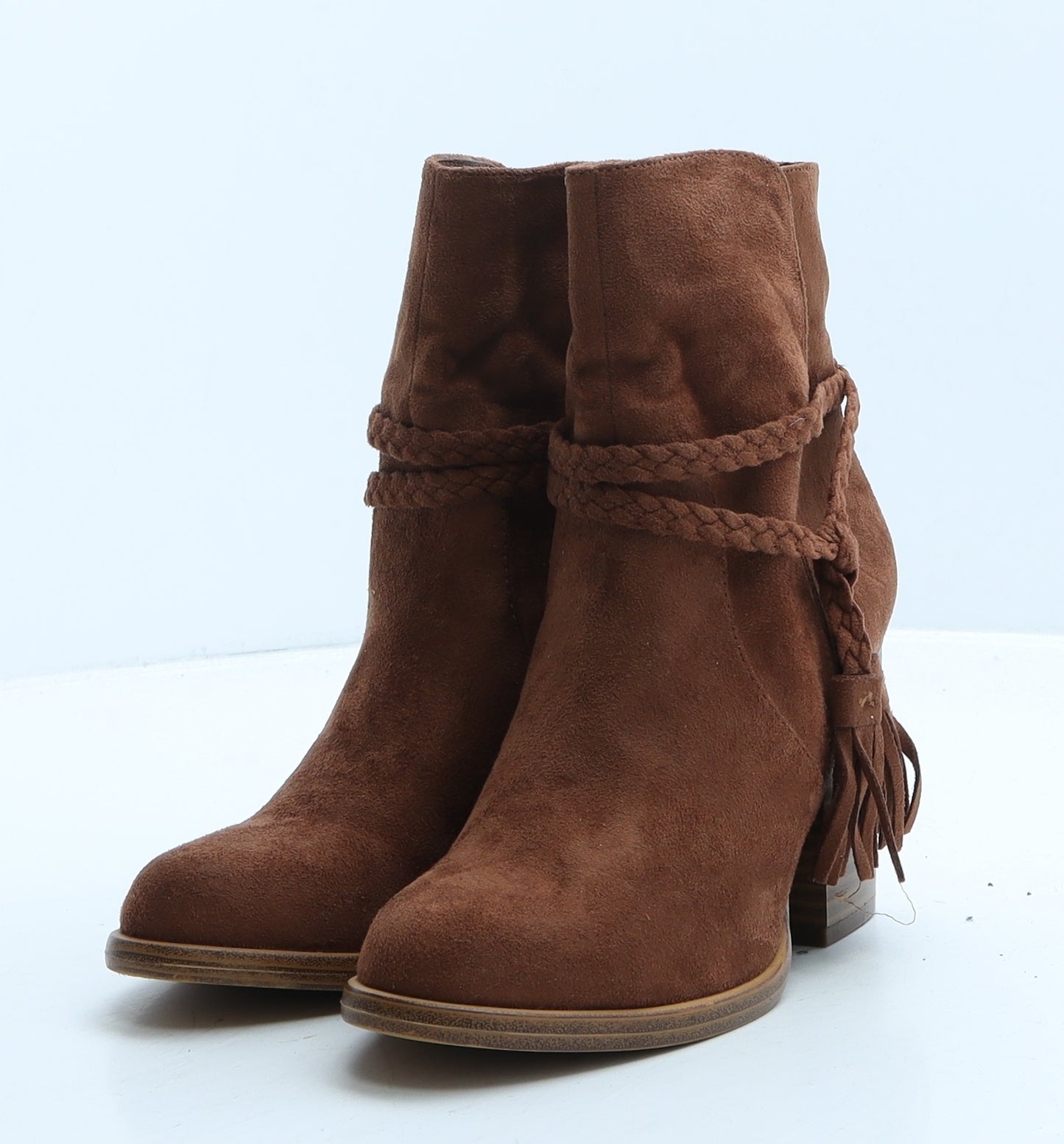 F&F Womens Brown Suede Bootie Boot UK 3 36