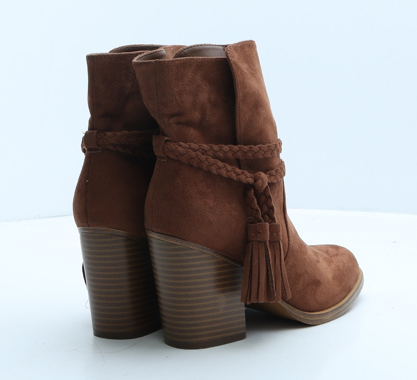 F&F Womens Brown Suede Bootie Boot UK 3 36