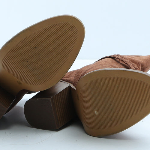 F&F Womens Brown Suede Bootie Boot UK 3 36