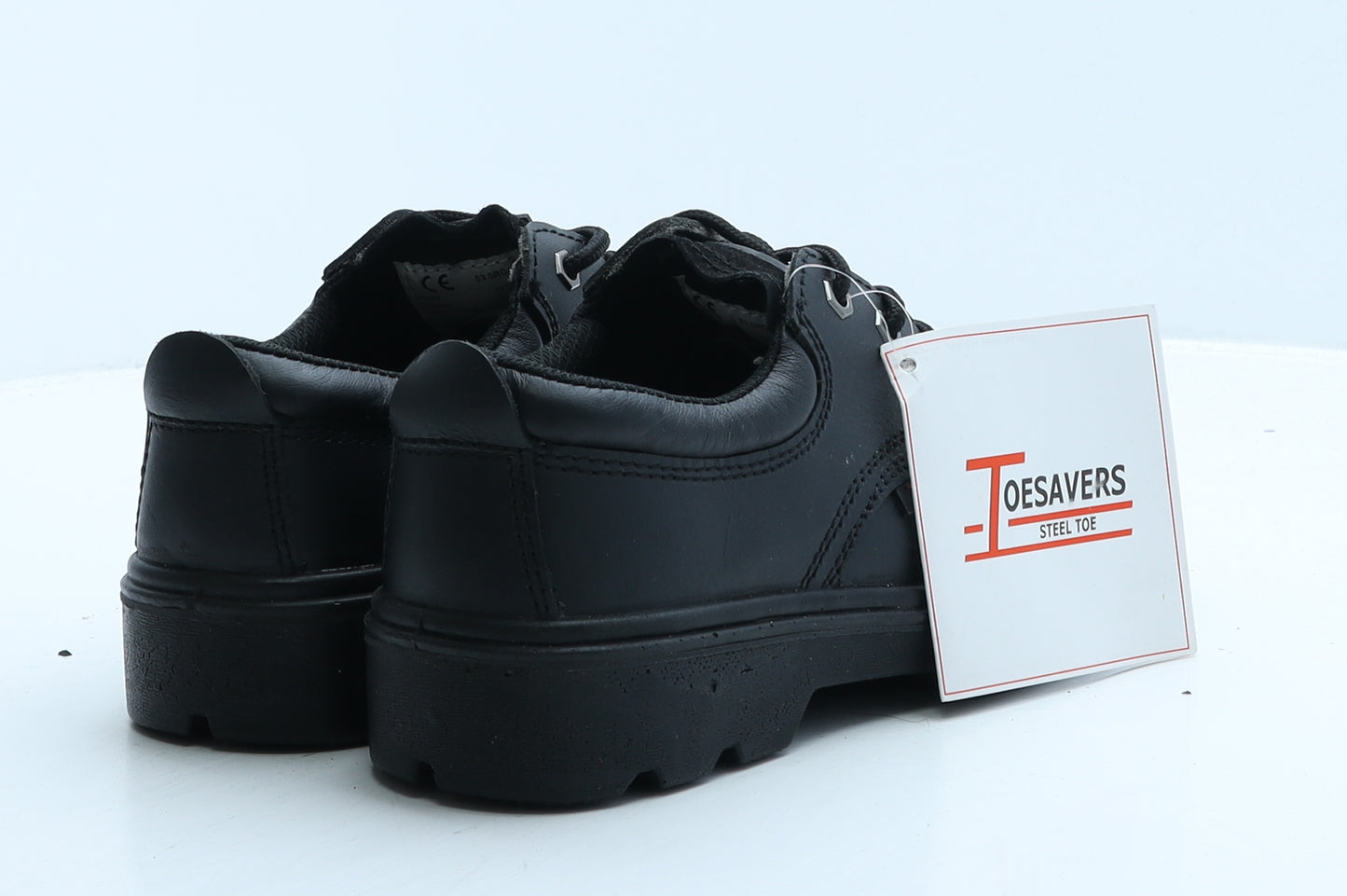 Toesaver Womens Black Leather Trainer Casual UK 4 38 - Work Wear