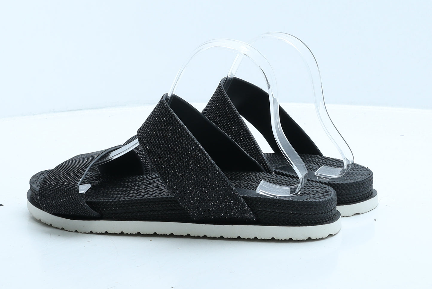 Preworn Womens Black Rubber Slider Slipper UK 40