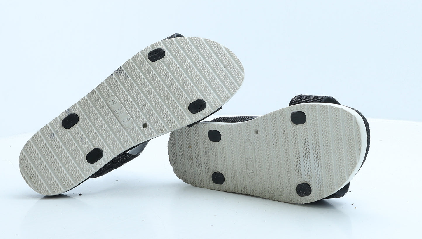 Preworn Womens Black Rubber Slider Slipper UK 40