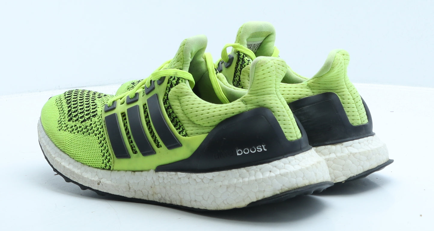 adidas Mens Green Colourblock Fabric Trainer UK 8 42 - Ultra boost