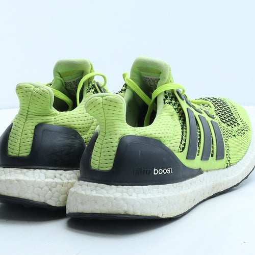 adidas Mens Green Colourblock Fabric Trainer UK 8 42 - Ultra boost