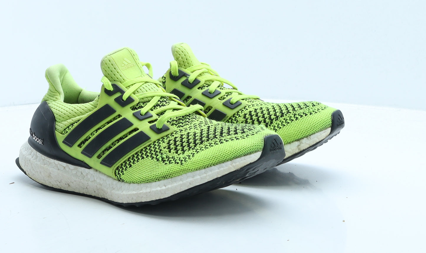 adidas Mens Green Colourblock Fabric Trainer UK 8 42 - Ultra boost