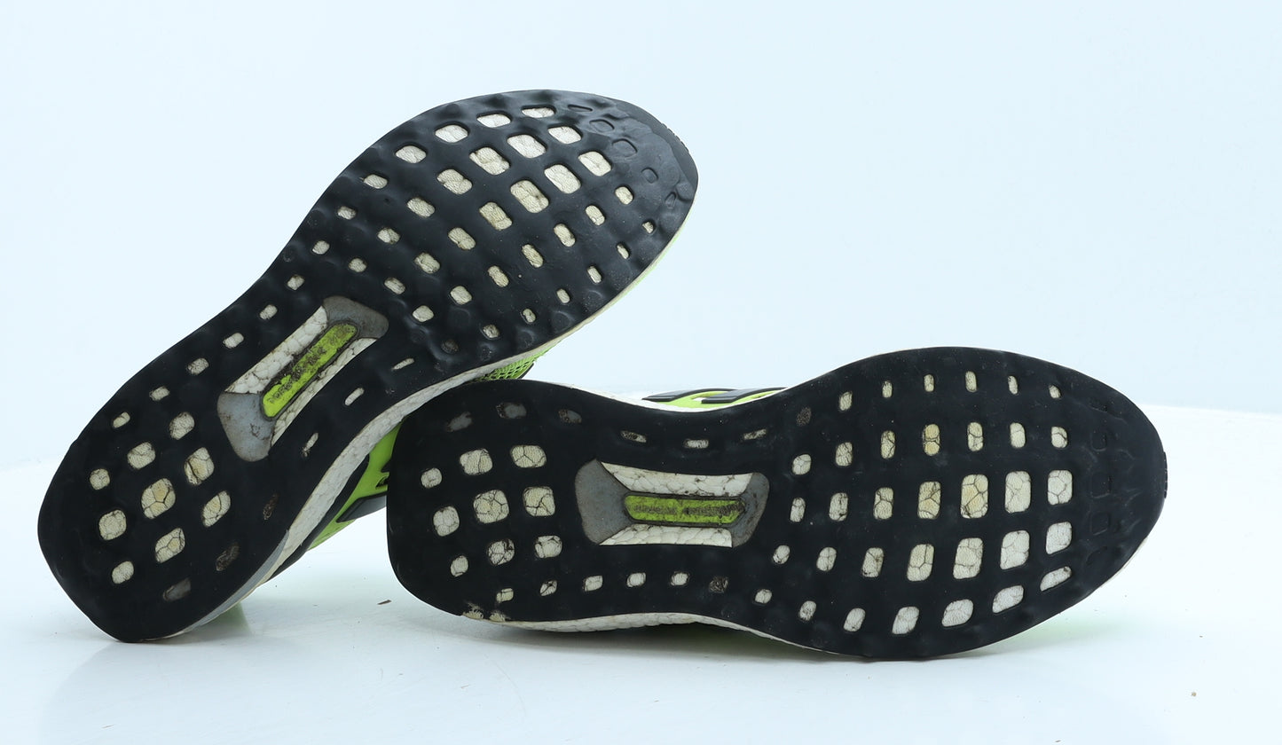 adidas Mens Green Colourblock Fabric Trainer UK 8 42 - Ultra boost