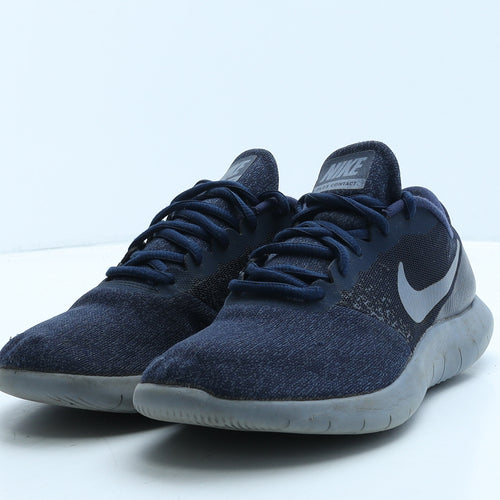 Nike Mens Blue Geometric Fabric Trainer UK 7 41 - Flex Contact