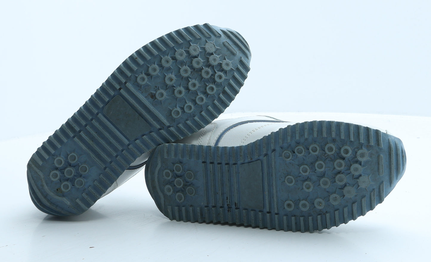 Active Womens White Geometric Leather Trainer UK 4 37