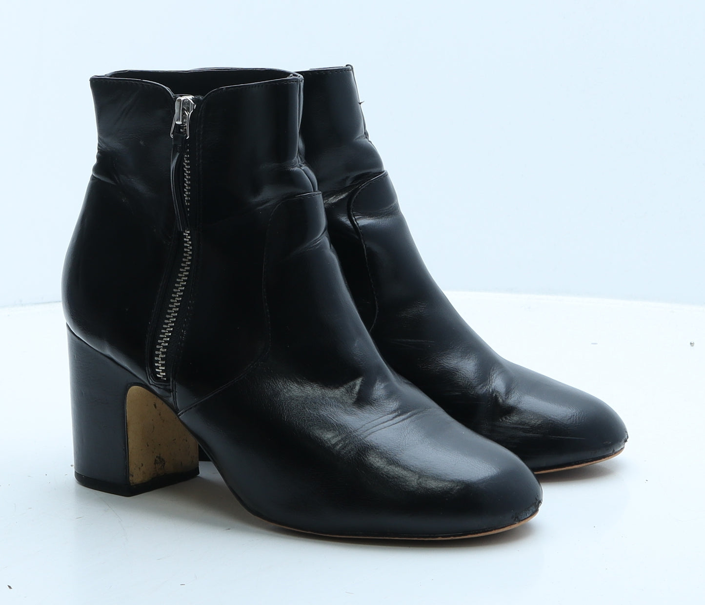 OFFICE Womens Black Vinyl Bootie Boot UK 6 39