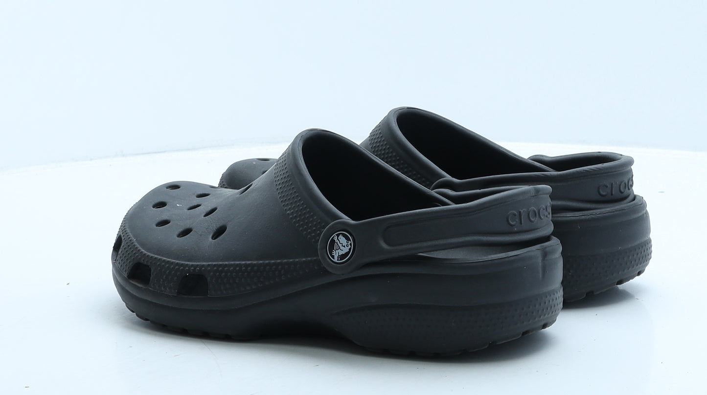 Crocs Womens Black Rubber Clog Flat UK 6