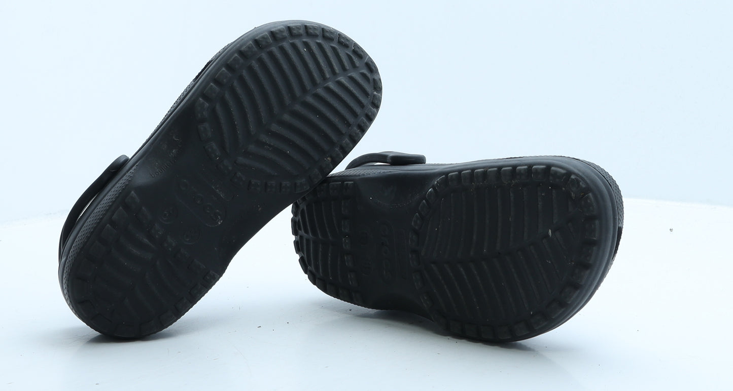 Crocs Womens Black Rubber Clog Flat UK 6
