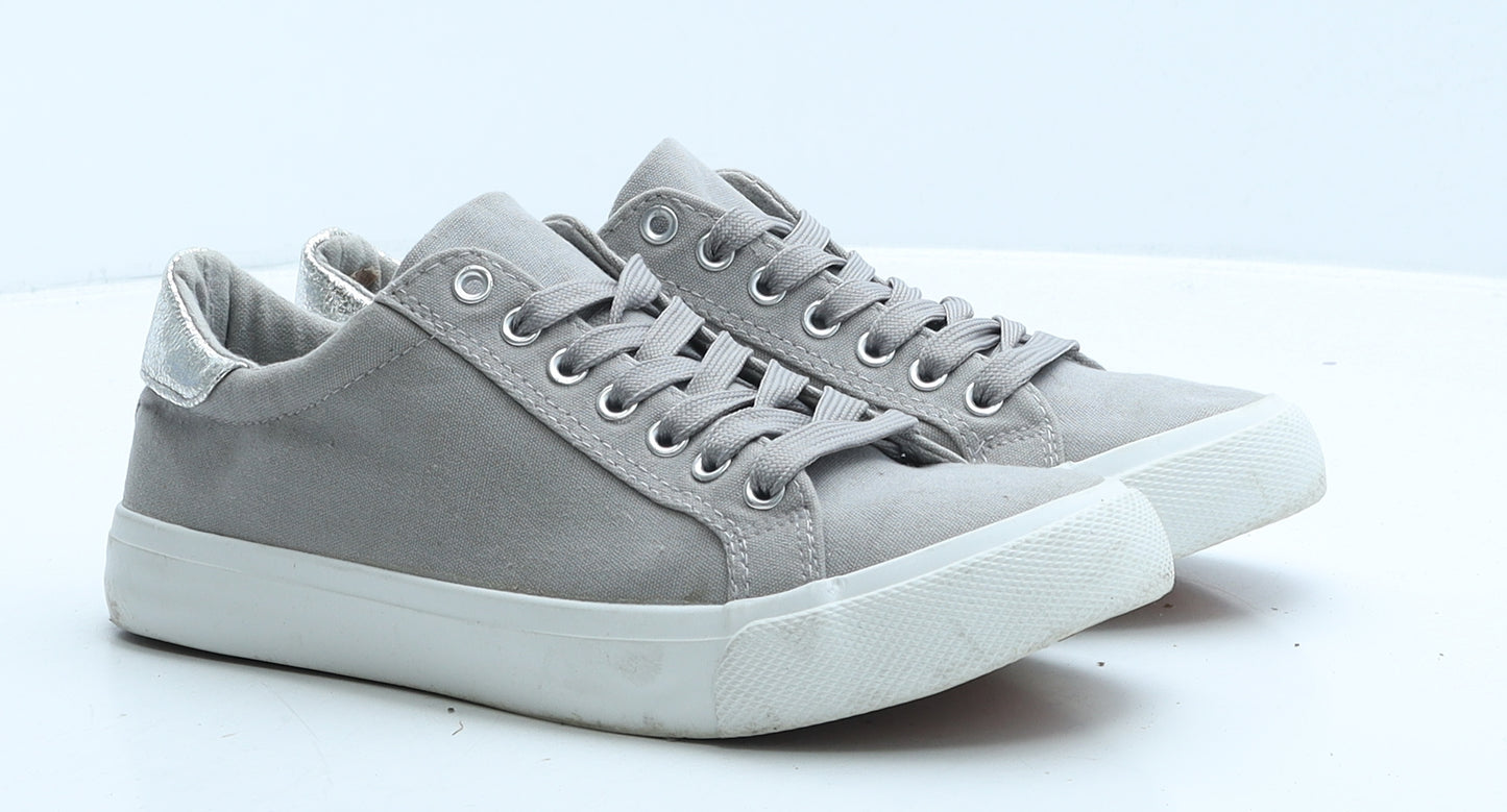 Simply Be Womens Grey Fabric Trainer UK 5