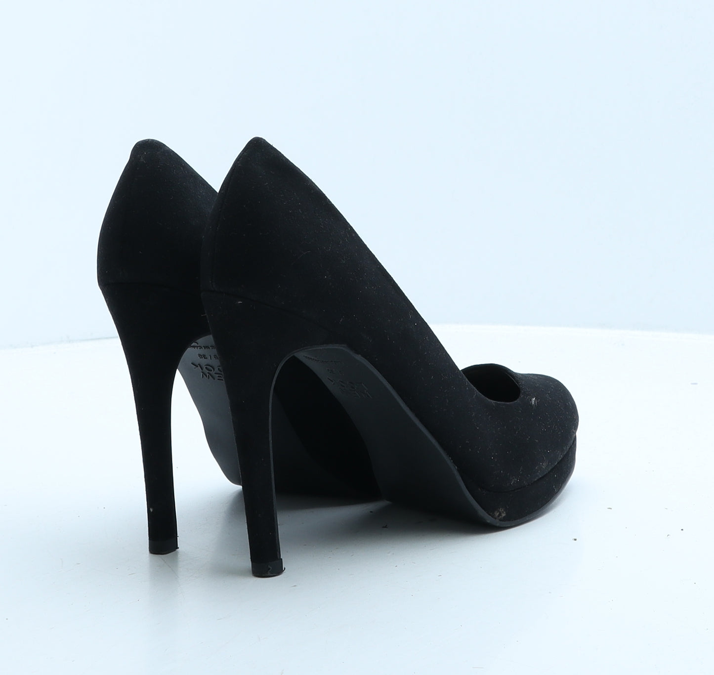 New Look Womens Black Suede Court Heel UK 5 38