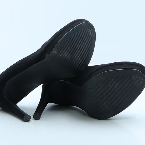 New Look Womens Black Suede Court Heel UK 5 38