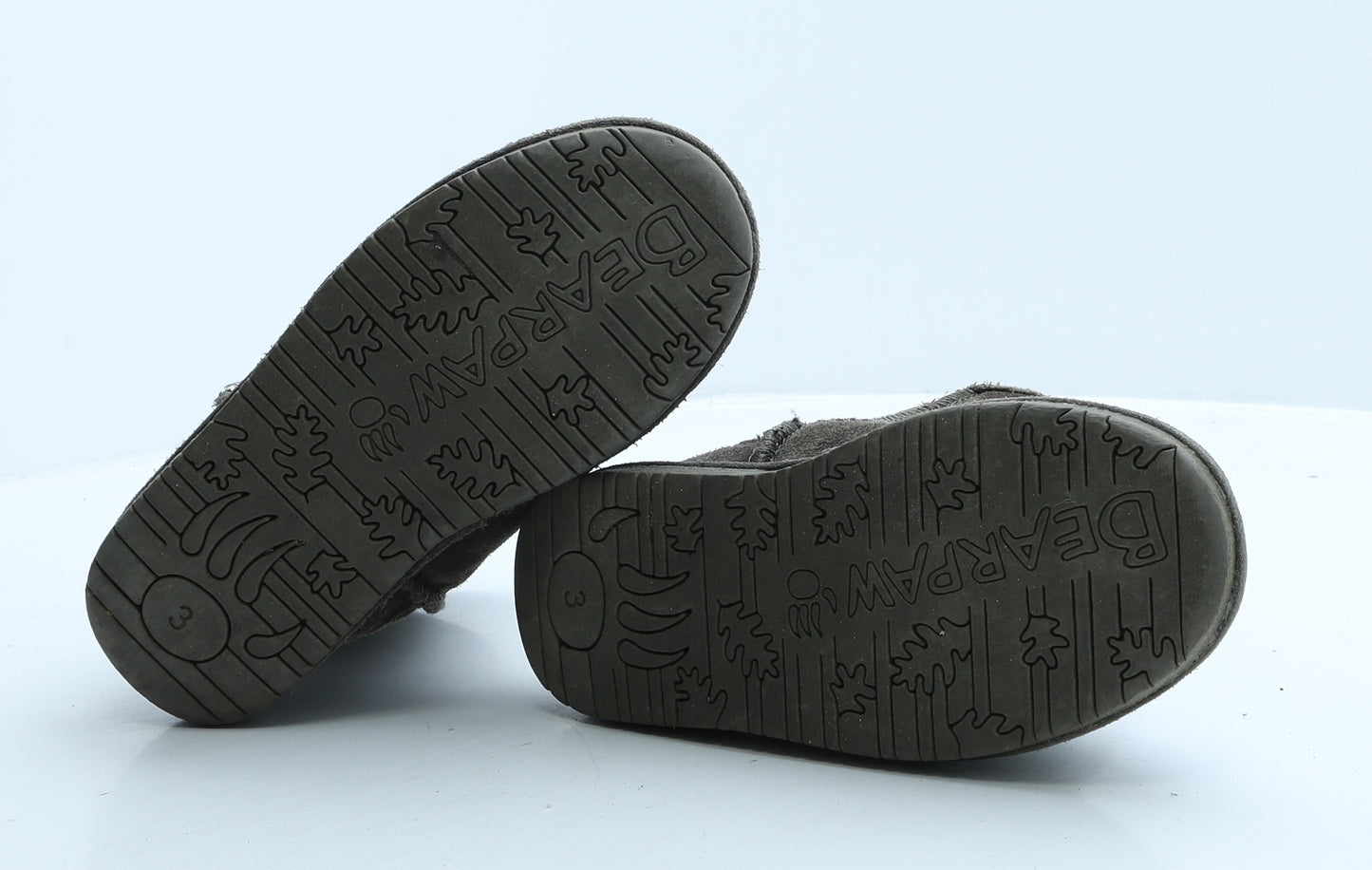 BEARPAW Girls Brown Leather Shearling Style Boot UK 2 34