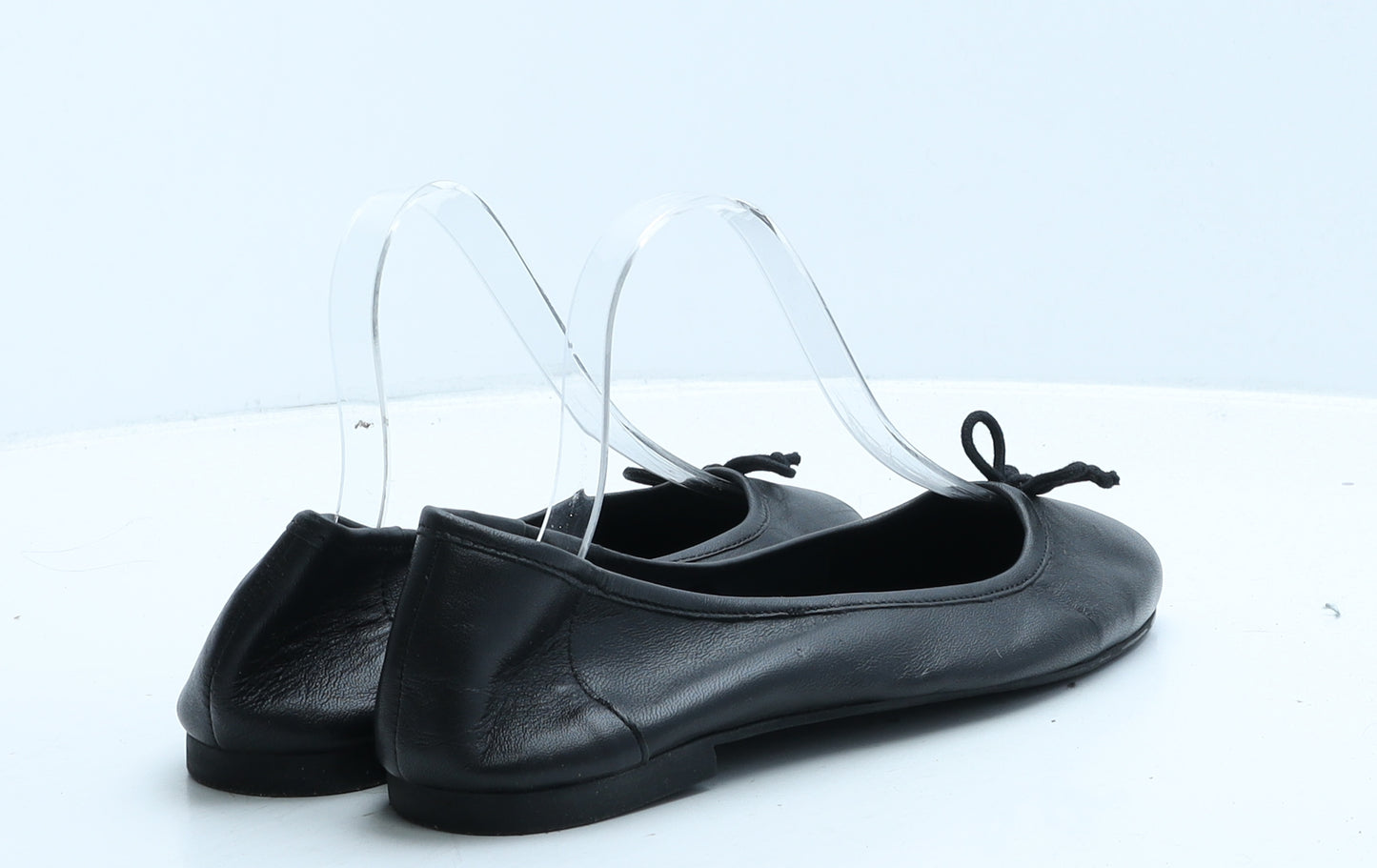 JDWILLIAMS Womens Black Leather Ballet Flat UK 7