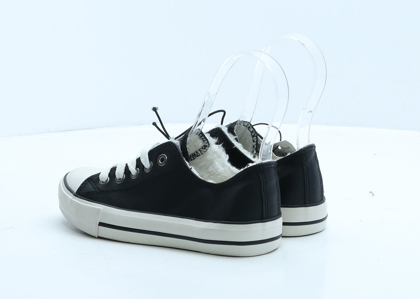 Lily&Dan Boys Black Leather Trainer UK 13