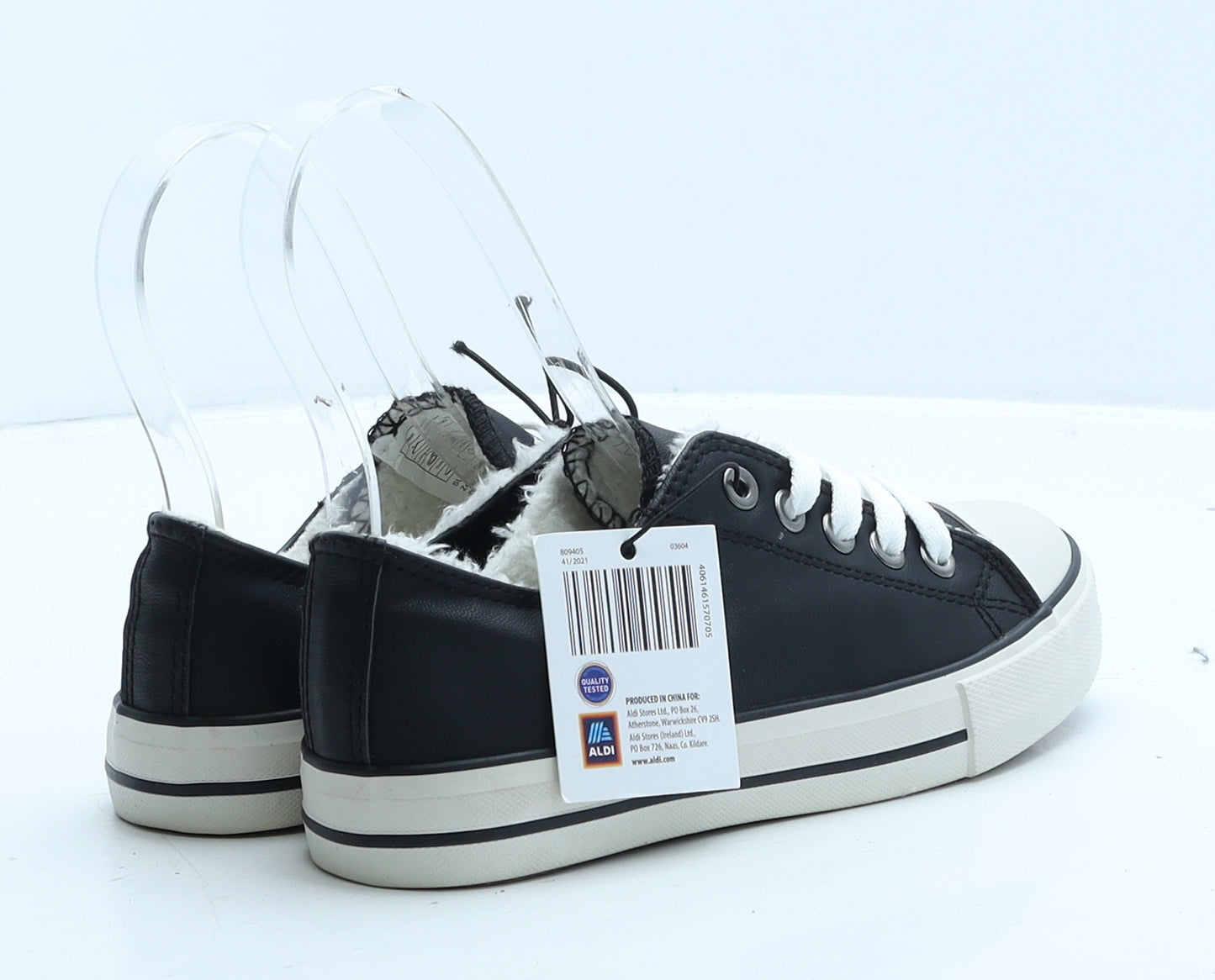 Lily&Dan Boys Black Leather Trainer UK 13
