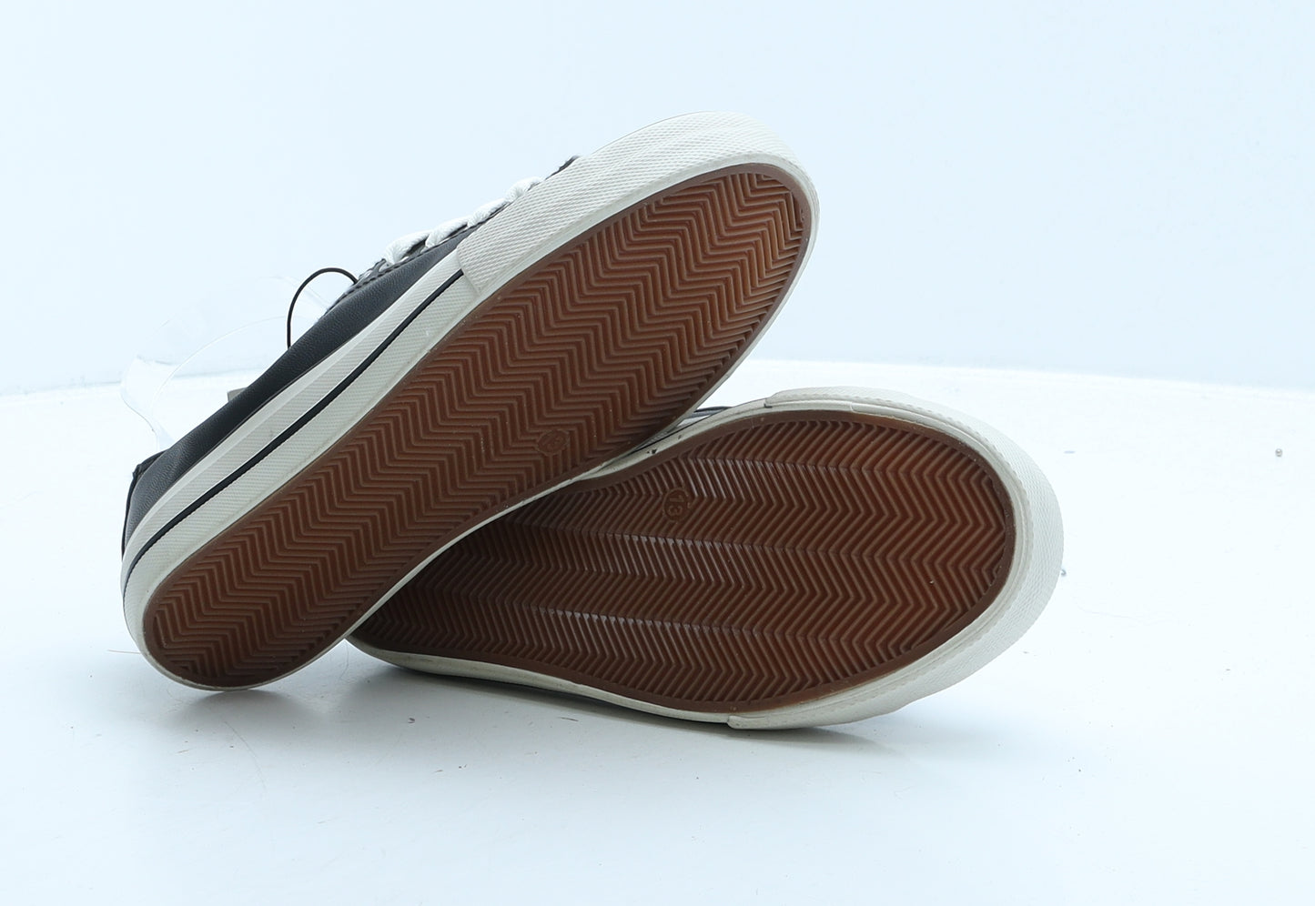 Lily&Dan Boys Black Leather Trainer UK 13