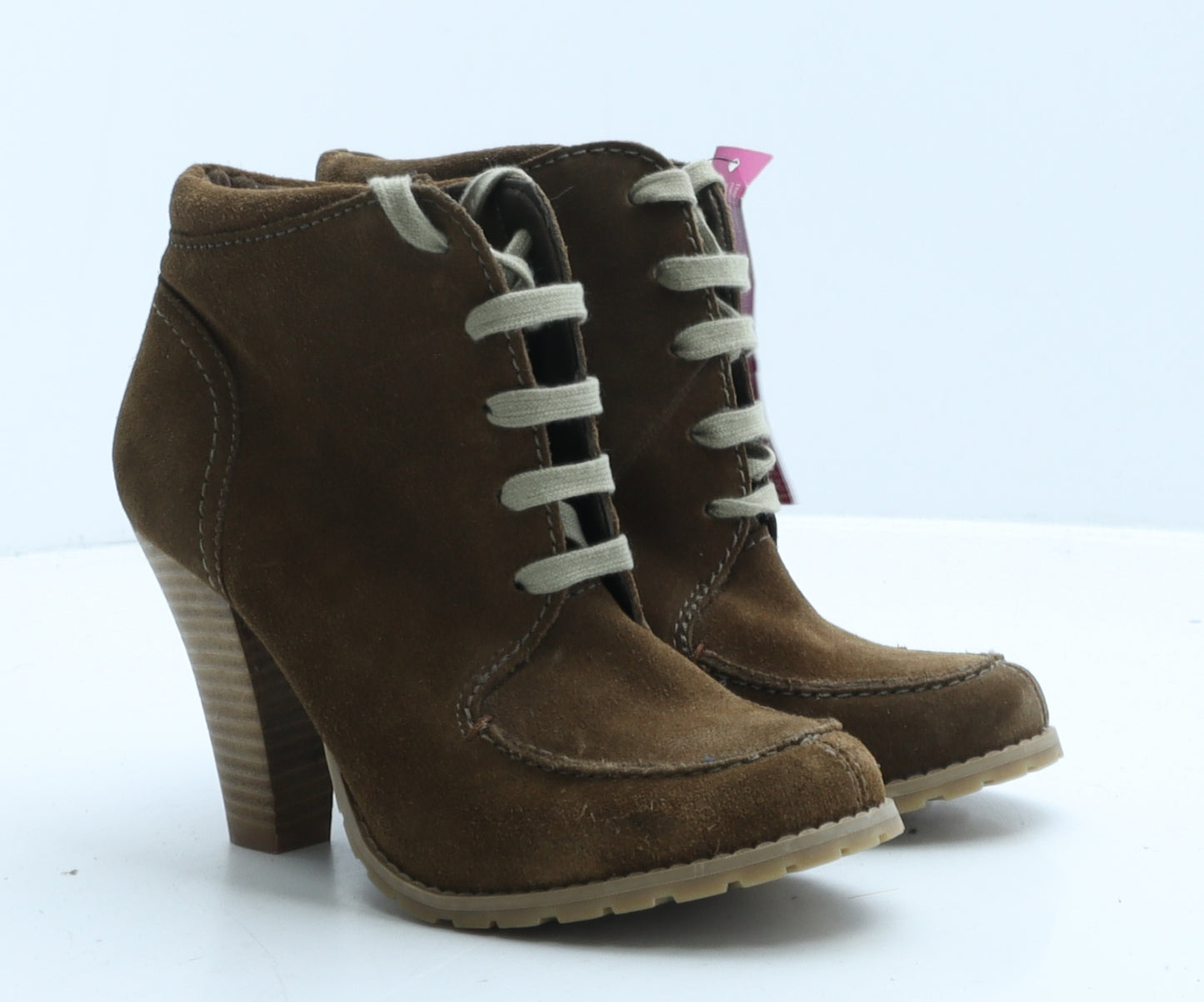 Marks and Spencer Womens Brown Leather Bootie Boot UK 4.5