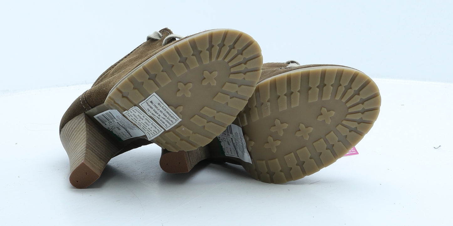 Marks and Spencer Womens Brown Leather Bootie Boot UK 4.5