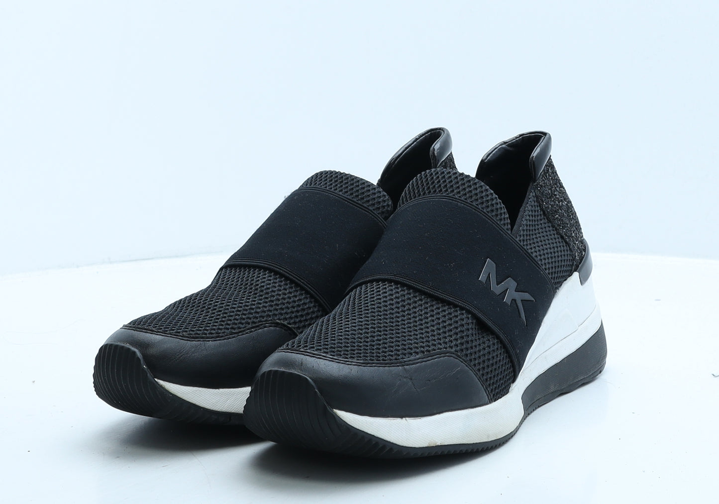 Michael Kors Womens Black Colourblock Fabric Trainer Casual UK 7 40