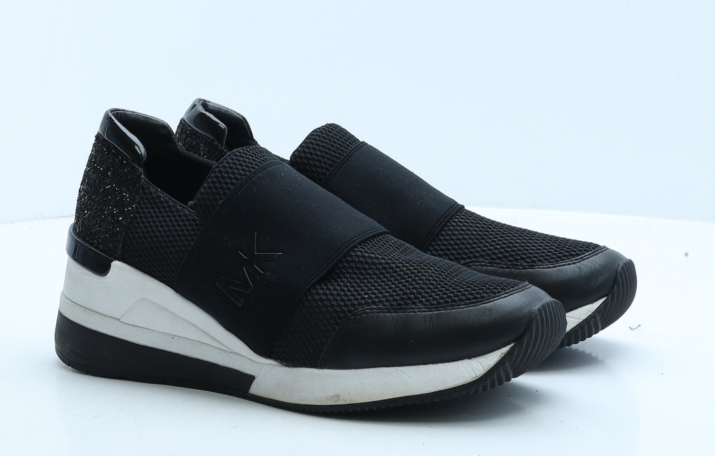 Michael Kors Womens Black Colourblock Fabric Trainer Casual UK 7 40