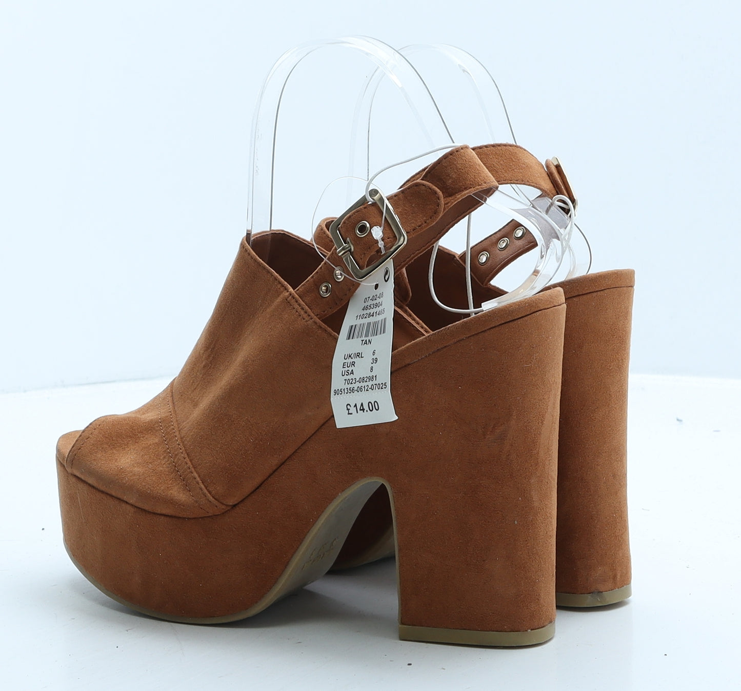 Primark Womens Orange Suede Platform Heel UK 6 39