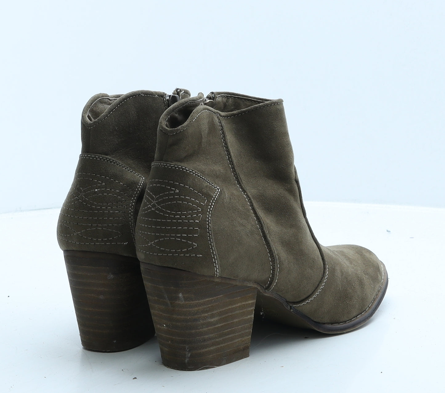 Peacocks Womens Brown Geometric Suede Bootie Boot UK 5 38