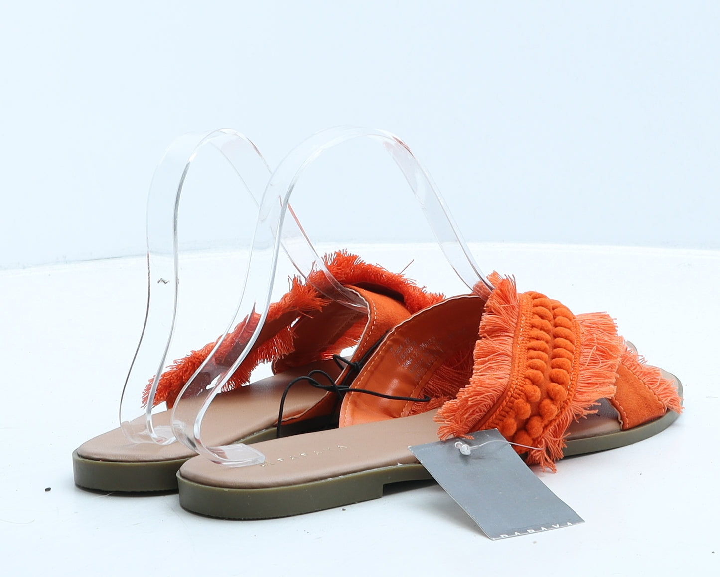 Papaya Womens Orange Leather Slider Flat UK 5 38