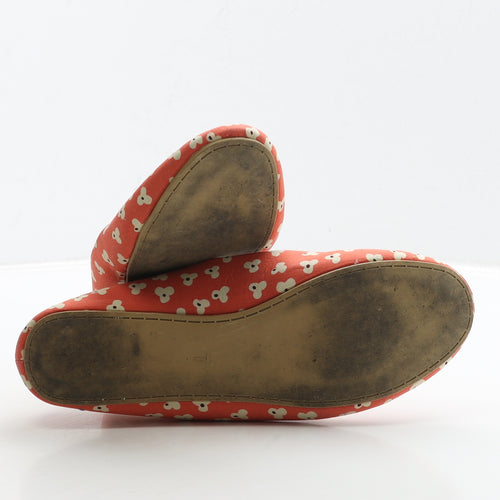 Ballerinas Womens Orange Floral Fabric Ballet Flat UK 7