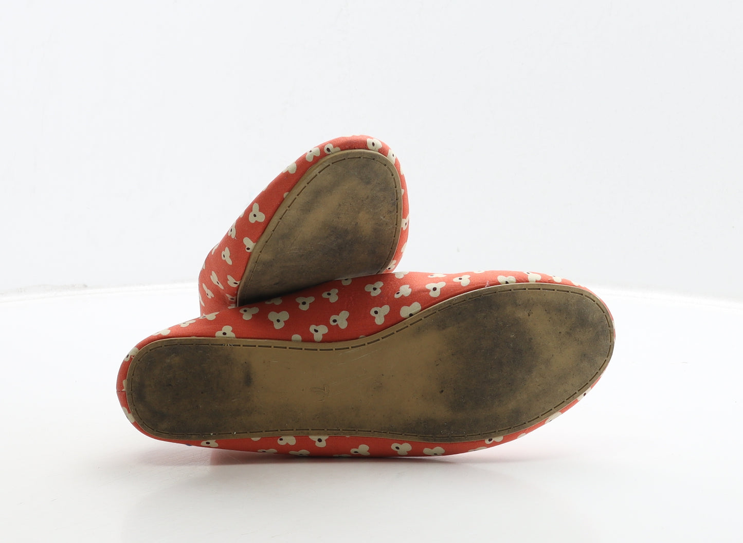 Ballerinas Womens Orange Floral Fabric Ballet Flat UK 7