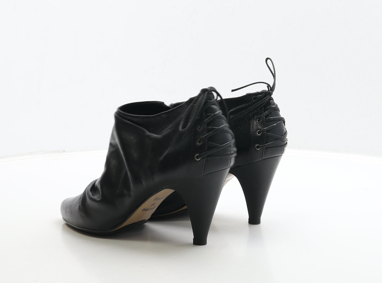 Dune Womens Black Leather Bootie Boot UK 6 39