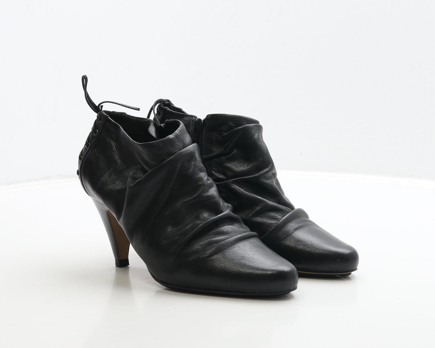 Dune Womens Black Leather Bootie Boot UK 6 39