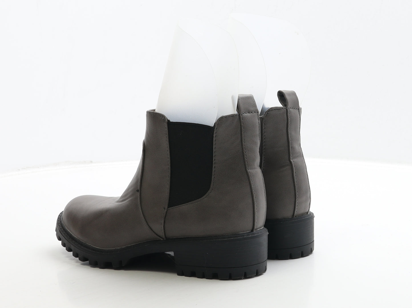 Atmosphere Womens Grey Leather Chelsea Boot UK 3 36