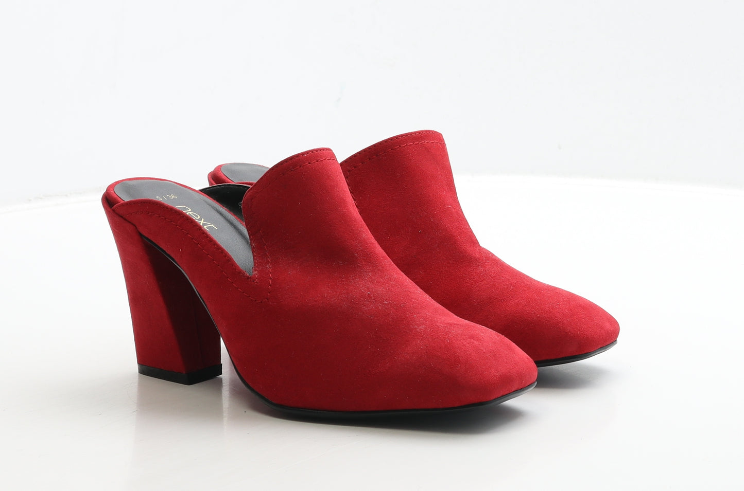 NEXT Womens Red Leather Mule Heel UK 5 38
