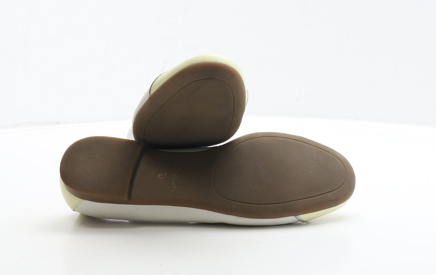 Clarks Womens White Leather Ballet Flat UK 5 38